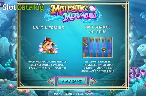 Start Screen. Majestic Mermaid slot