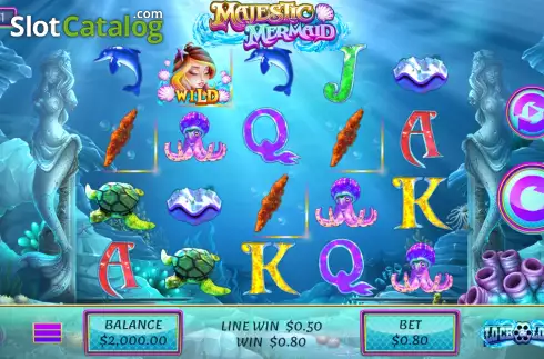 Win Screen. Majestic Mermaid slot