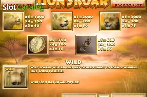 Ekran3. Lion's Roar (Rival Gaming) yuvası