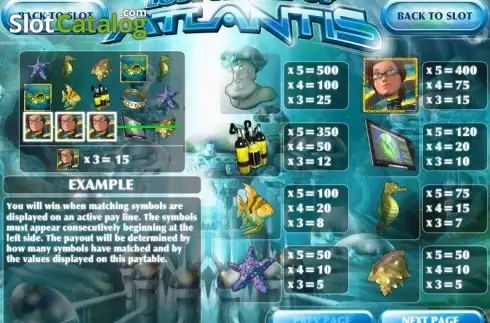 Écran2. Lost Secret of Atlantis Machine à sous