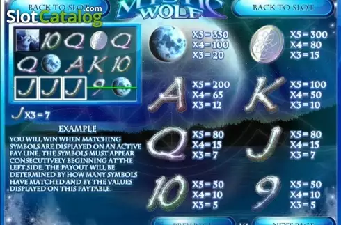 Screen2. Mystic Wolf (Rival Gaming) slot