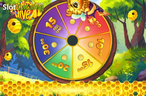 Bonus Wheel Win Screen. Honey Hive XL slot