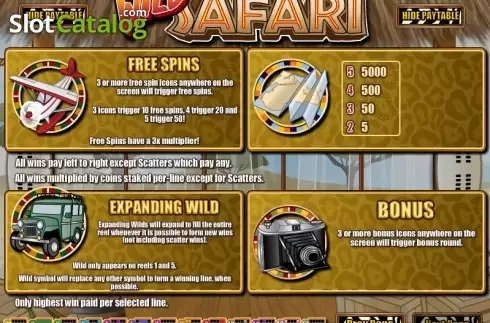 Skärmdump3. Wild Safari (Rival) slot