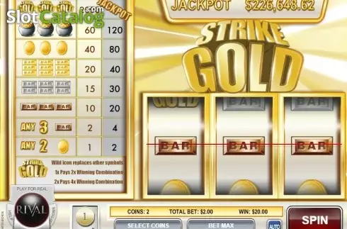 Win Screen 2. Strike Gold slot