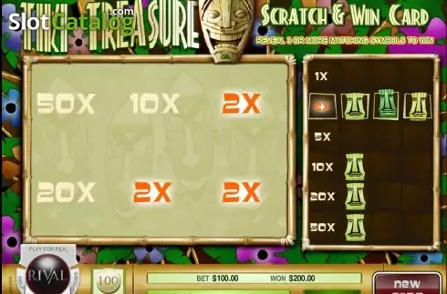 Schermo3. Tiki Treasure Scratch and Win slot