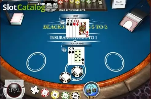 Skärmdump3. Blackjack (Rival) slot
