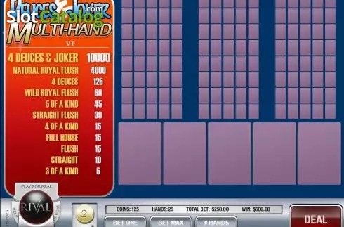 Bildschirm3. Deuces and Joker MH (Rival) slot