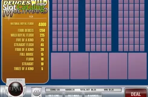 Bildschirm3. Deuces Wild MH (Rival) slot