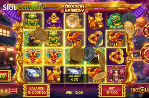 Win screen. Dragon Harmony slot