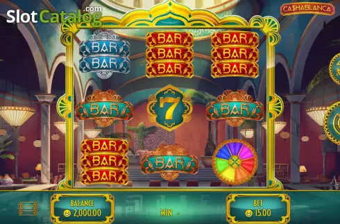 Game screen. Cashablanca slot