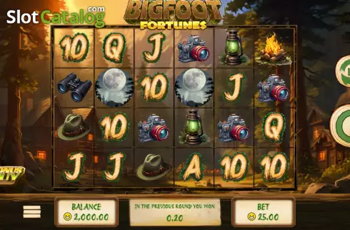 Reels screen. Bigfoot Fortunes slot