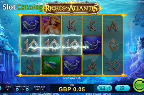 Ecran6. Riches of Atlantis (Markor Technology) slot