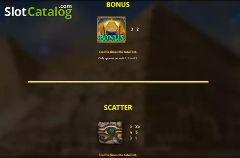 Special symbols screen. Pharaoh (Royal Slot Gaming) slot
