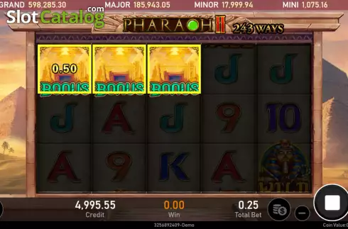 Ecran4. Pharaoh II (Royal Slot Gaming) slot