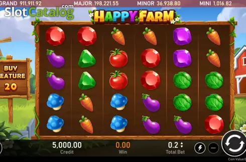 Ekran2. Happy Farm (Royal Slot Gaming) yuvası