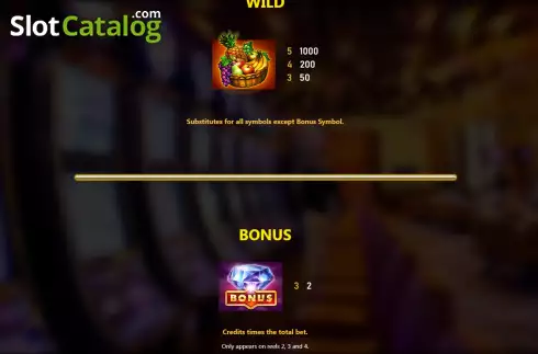 Special symbols screen. Lucky Fruits (Royal Slot Gaming) slot