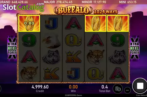 Ekran3. Buffalo (Royal Slot Gaming) yuvası