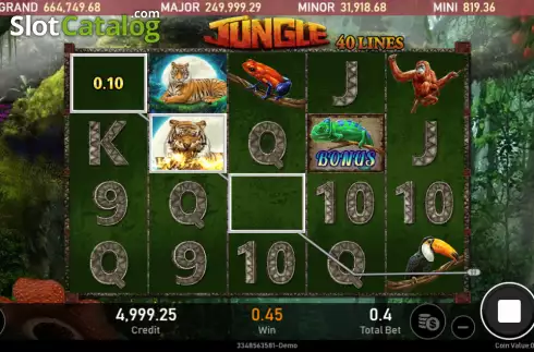 Win screen. Jungle (Royal Slot Gaming) slot