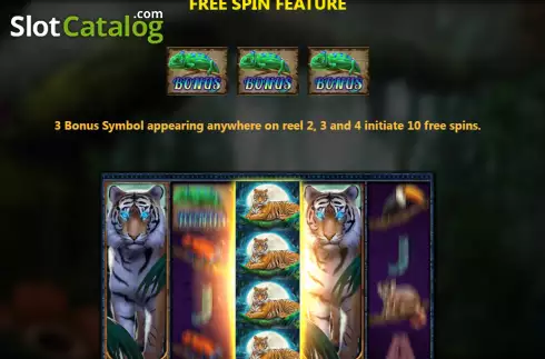 Free Spin Feature screen. Jungle (Royal Slot Gaming) slot