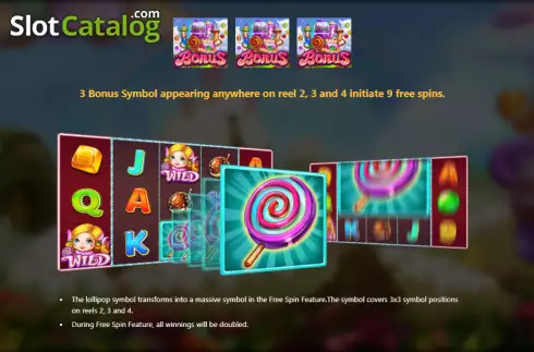 Free Spins screen. Sweet Candy (Royal Slot Gaming) slot