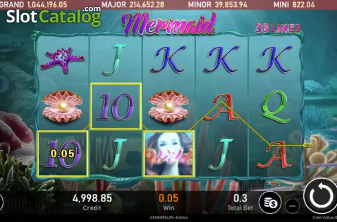 Win screen. Mermaid (Royal Slot Gaming) slot