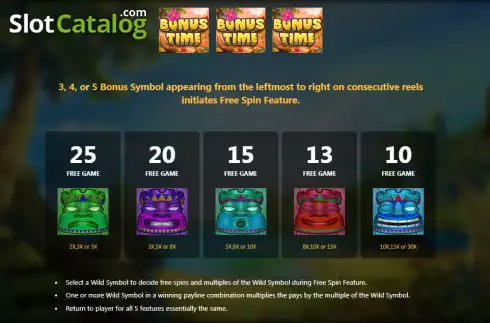 Free Spin feature screen. TiKi Party slot