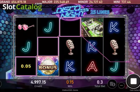 Win screen. Disco Night (Royal Slot Gaming) slot