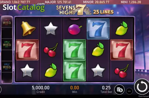 Reel screen. Sevens High (Royal Slot Gaming) slot