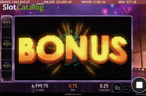 Win Bonus FS screen. Sevens High (Royal Slot Gaming) slot