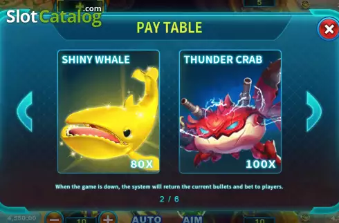 Pay Table screen 2. Ocean Emperor slot