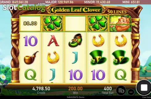 Win screen. Golden Leaf Clover slot