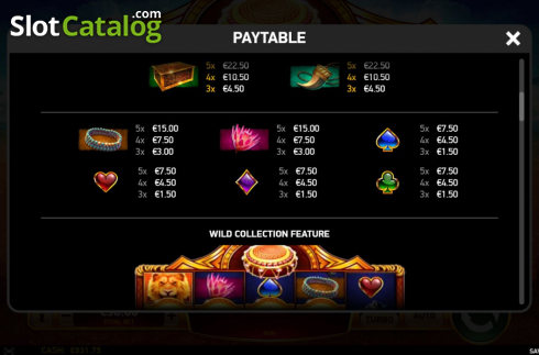Paytable 2. Savage Lion slot
