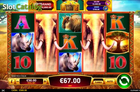 Win screen 2. Elephant Stampede slot