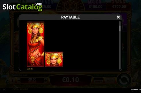 Paytable 2. Dawn of the Incas slot
