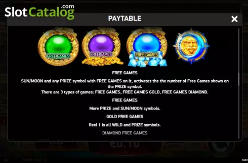 Free Games screen. Mayan Blaze slot