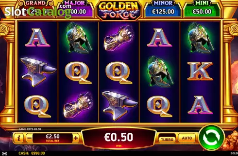 Win Screen. Golden Forge slot