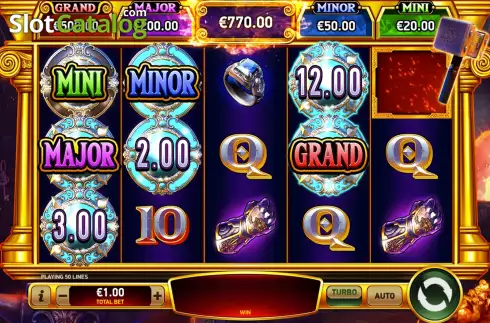 Bonus Game With Jackpots Screen. Golden Forge slot