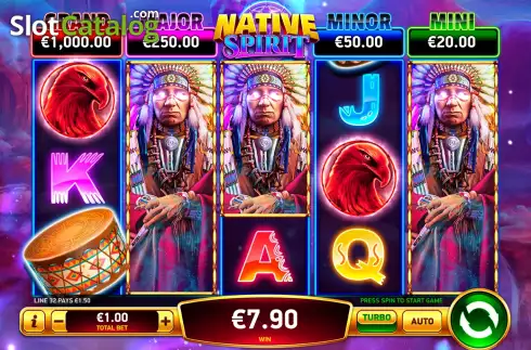 Win Screen. Native Spirit slot