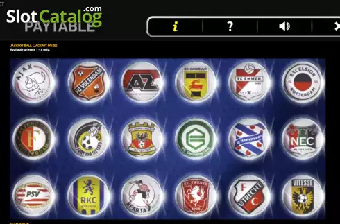 Jackpot ball prize screen. Eredivisie Goal Collect slot