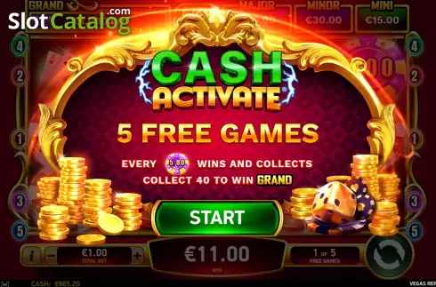Free Spins screen. Vegas Repeat Wins slot