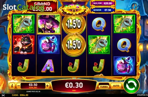 Win screen. Stampede Rush Wicked slot