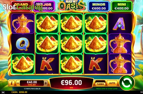 Win screen. Mad Hit Oasis slot