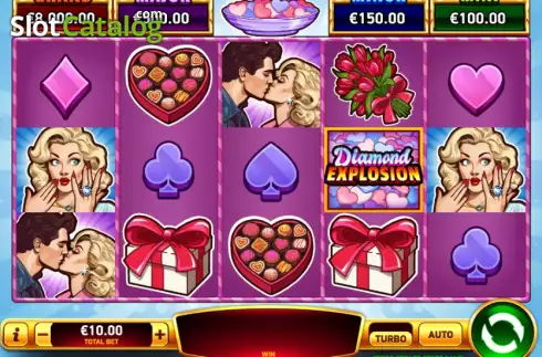 Game screen. Diamond Explosion Sweet Love slot