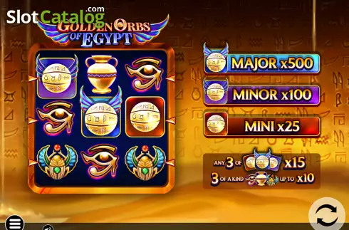 Skärmdump2. Golden Orbs of Egypt slot