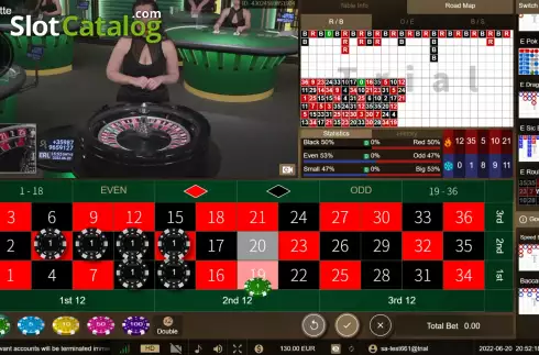 Game screen 2. Roulette (SA Gaming) slot