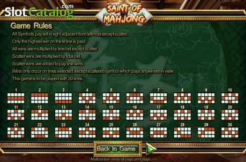 画面5. Saint of Mahjong カジノスロット