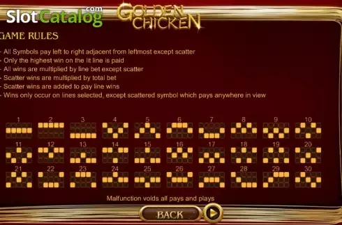 Ekran5. Golden Chicken (SimplePlay) yuvası