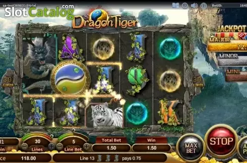 Win Screen. Dragon Tiger (SimplePlay) slot