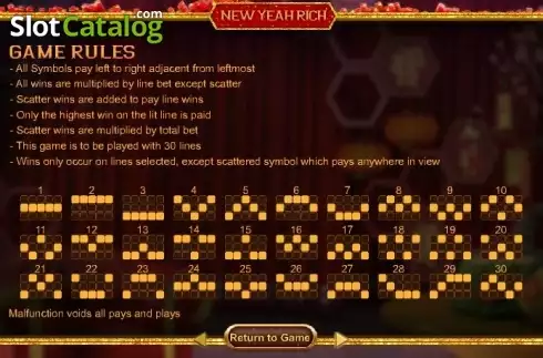 Rules. New Year Rich slot
