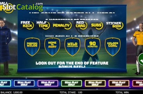 Start Screen. Football Hero slot